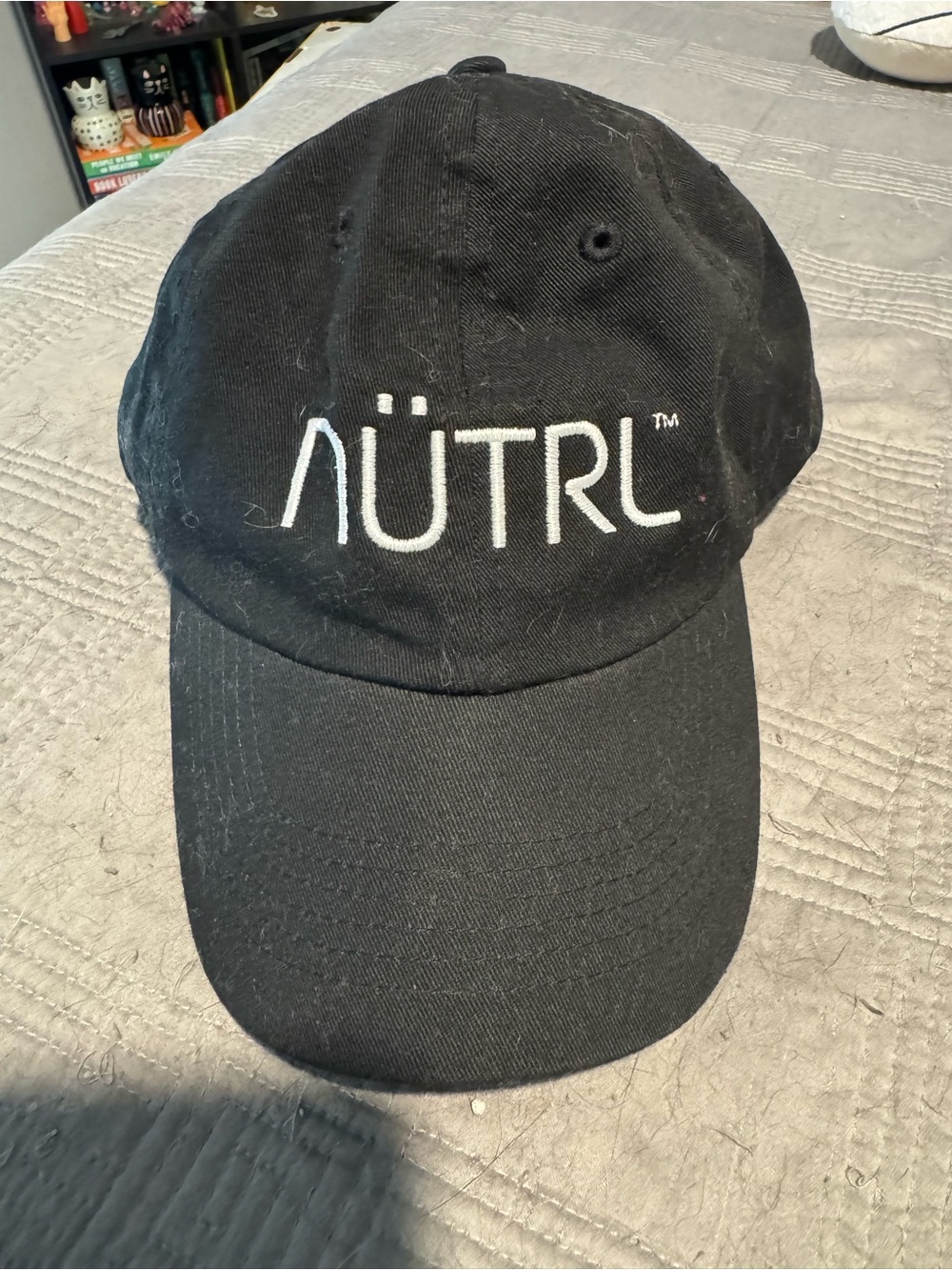 NUTRL Black Embroidered Logo Dad Hat